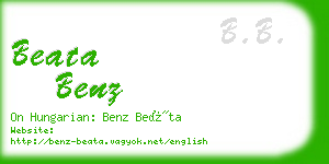 beata benz business card